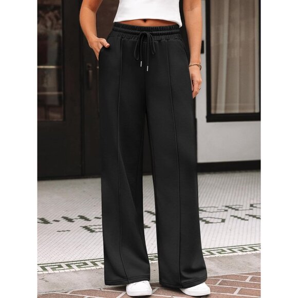 Womens Wide Leg Sweatpants Baggy Lounge Travel Pants Fall Fashion Outfits 2025 W - Picture 2 of 6
